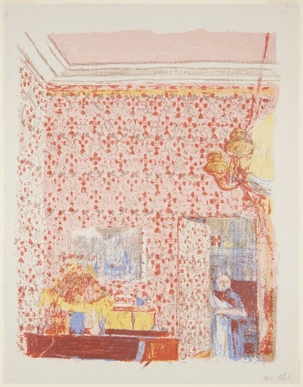 Landschaften und Innenräume: Innenraum mit rosa Tapete I od Edouard Vuillard