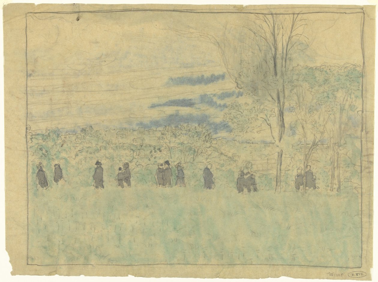 Krajina s chodci: pohřební průvod (?) od Edouard Vuillard