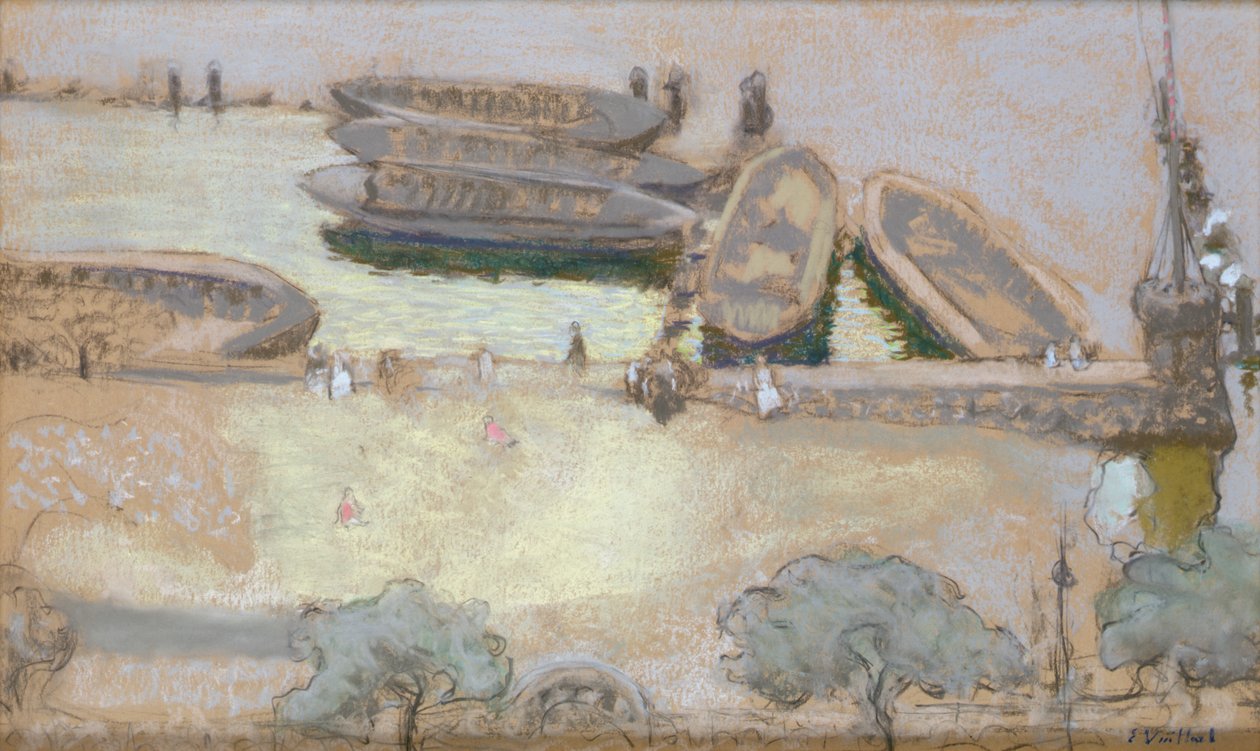 Loschplatz na Aussenalster, 1913 (pastel na kartě) od Edouard Vuillard
