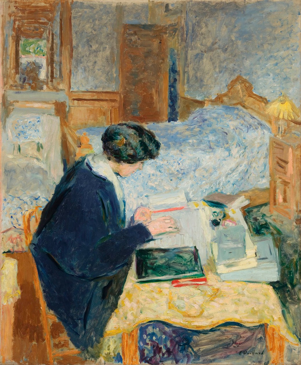 Lucy Hessel Reading - Vuillard, Edouard (1868-1940) - 1913 - Olej na plátně - 100,2x82,9 - Židovské muzeum, New York od Edouard Vuillard