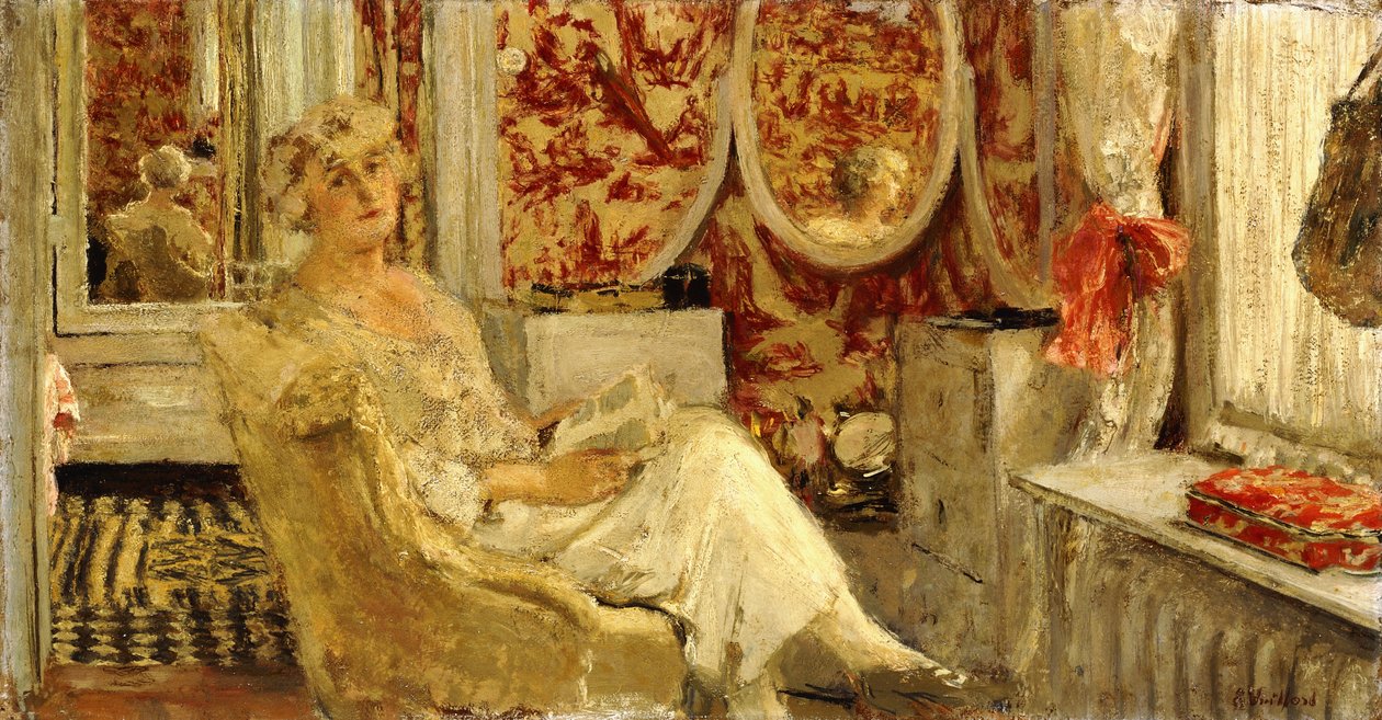 Lucy Hessel v Budoáru na majetku Cezanne, Vaucresson, 1924 od Edouard Vuillard