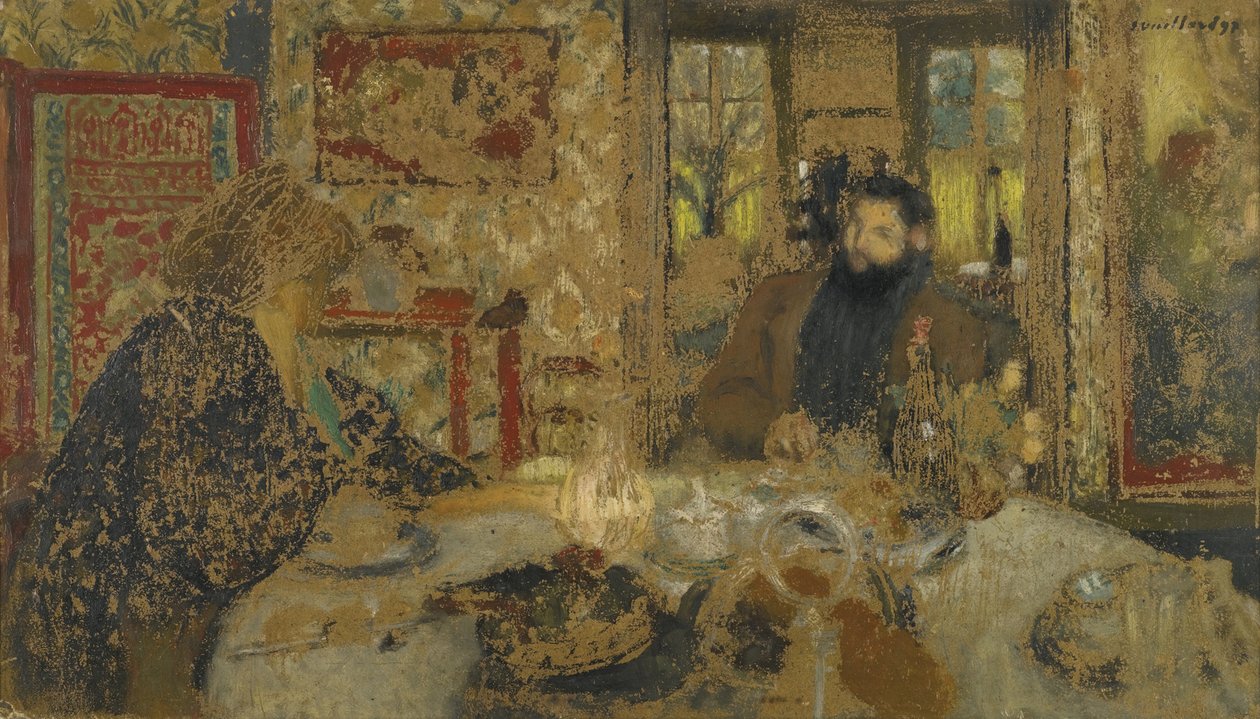 Oběd. Misia a Cipa ve Villeneuve, 1897 od Edouard Vuillard
