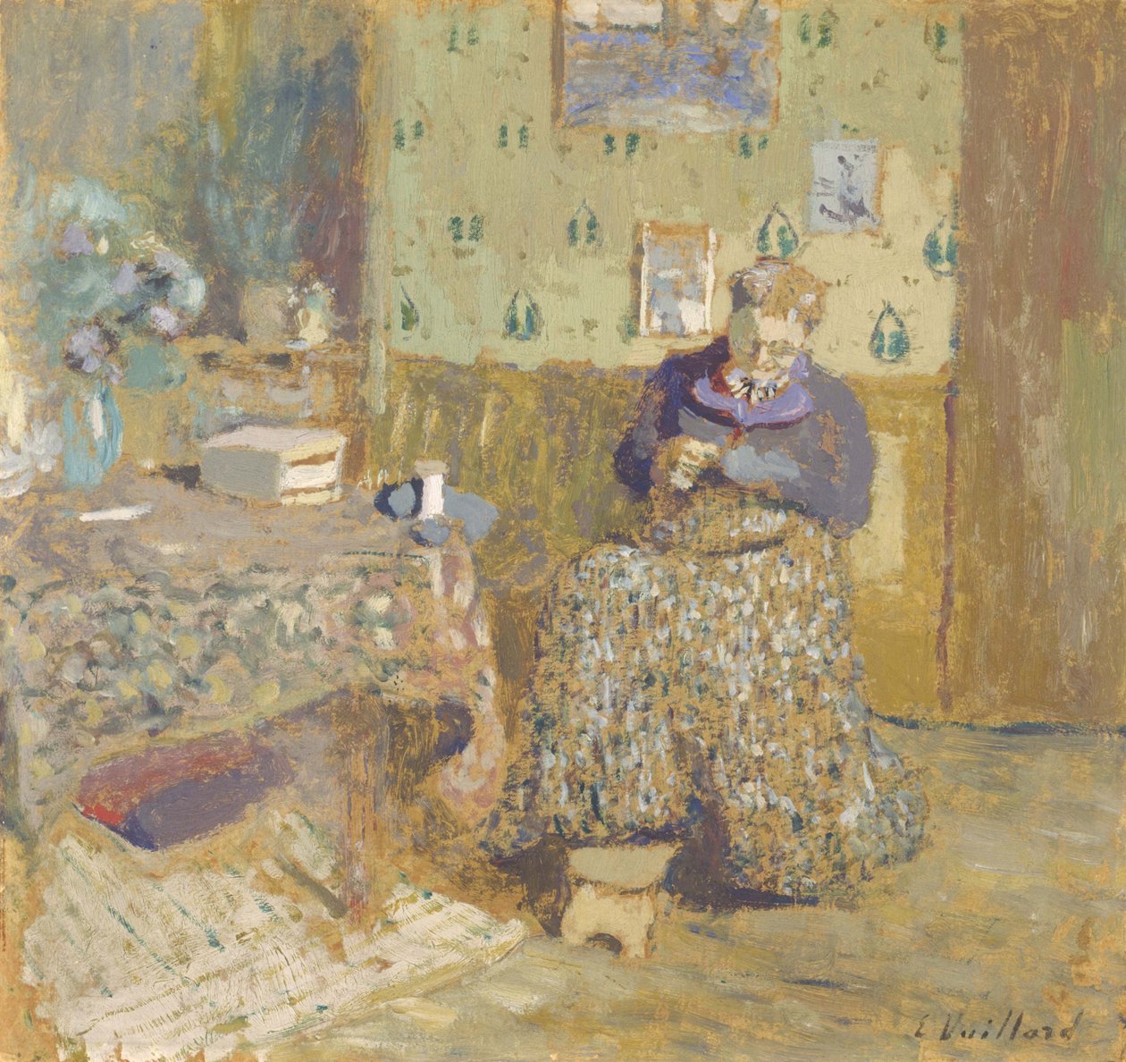 Madame Vuillard Sewing, 1920 od Edouard Vuillard