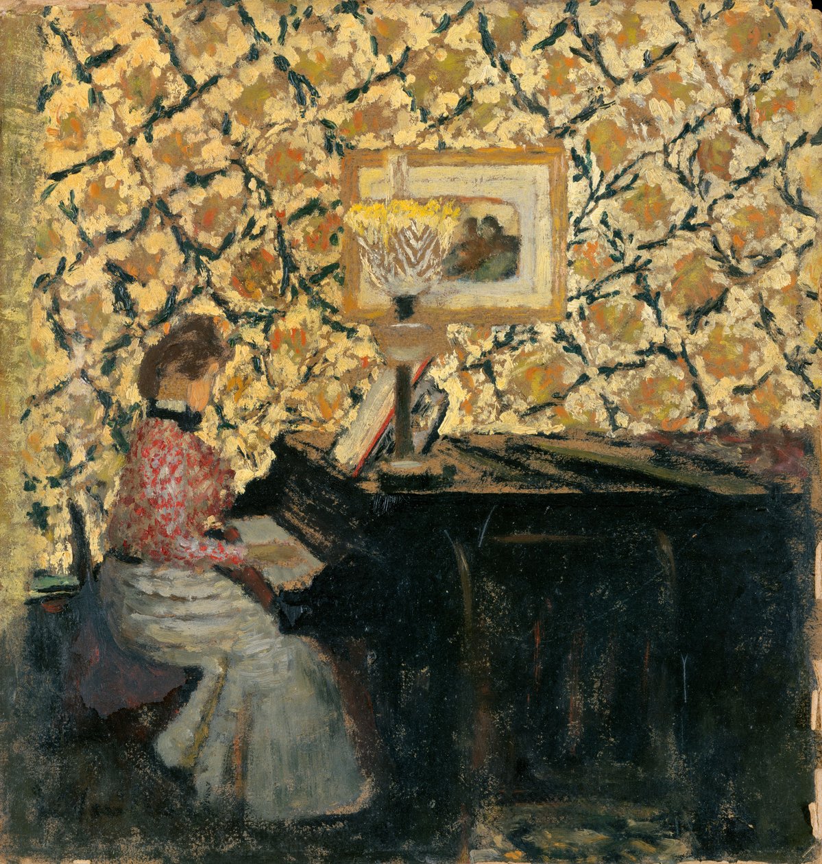 Misia u klavíru, 1895-96 (olej na kartonu) od Edouard Vuillard