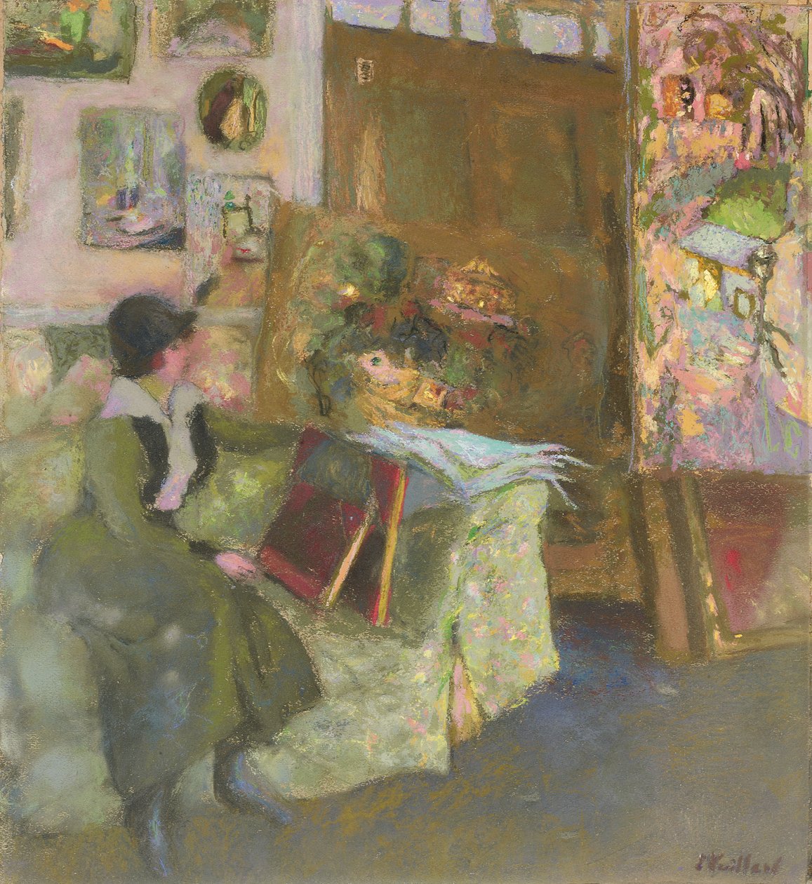 Model na zeleném gauči; Model se zeleným divanem, 1915 od Edouard Vuillard