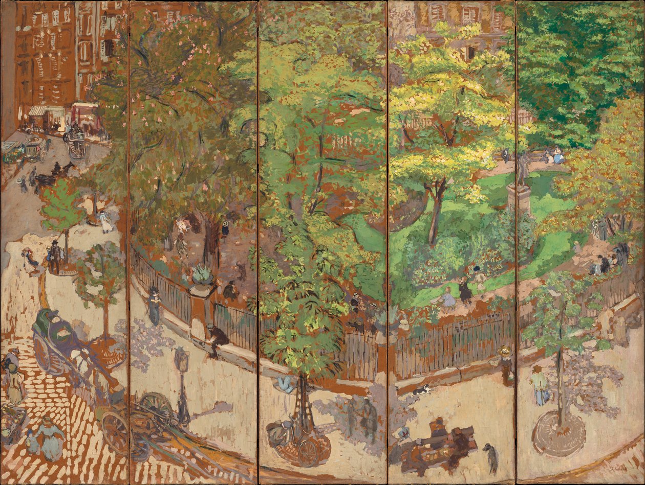Place Vintimille, 1911 (pětipanelové plátno, tempera na papíře položené na plátně) od Edouard Vuillard