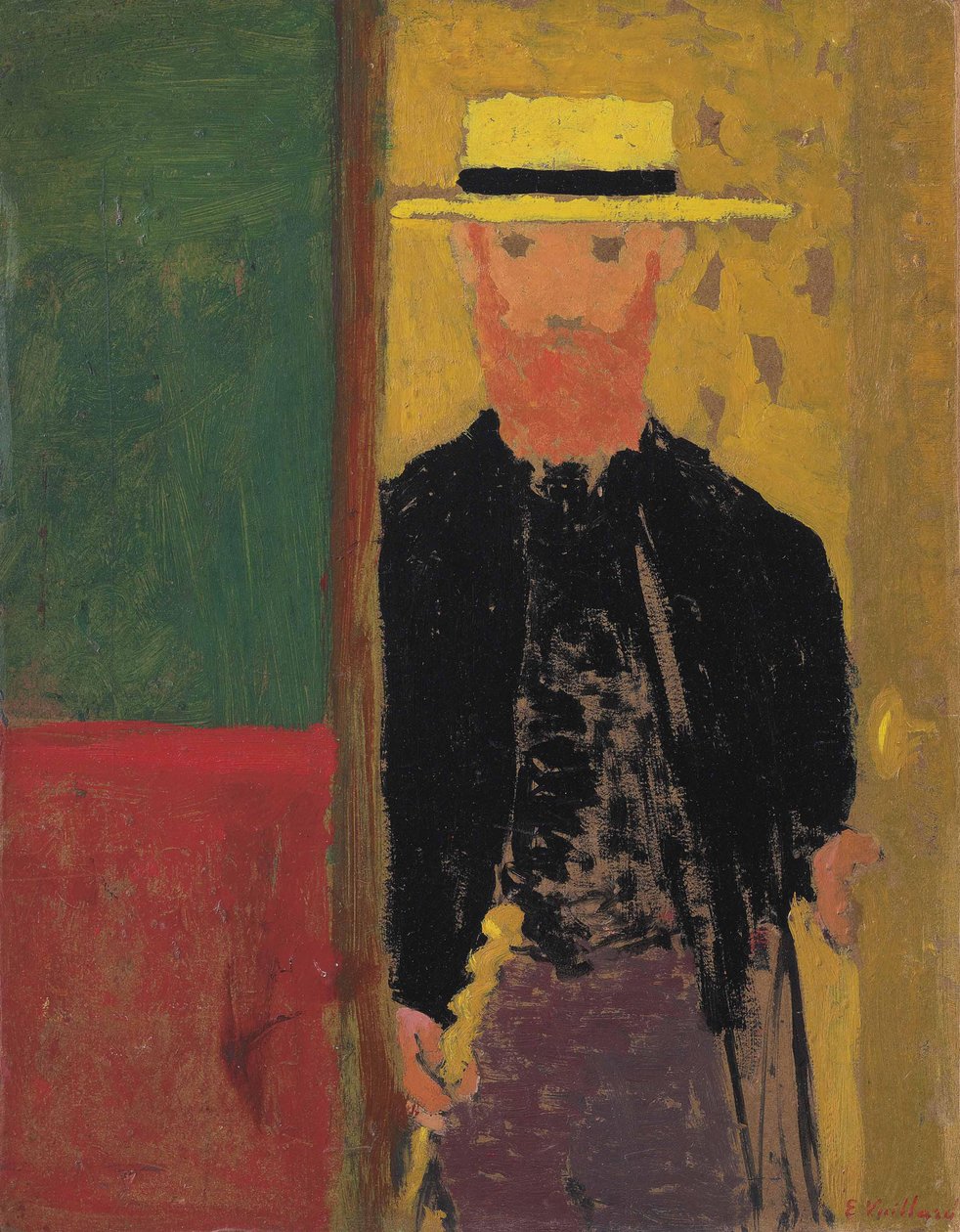 Autoportrét se slaměným kloboukem, cca 1892. od Edouard Vuillard