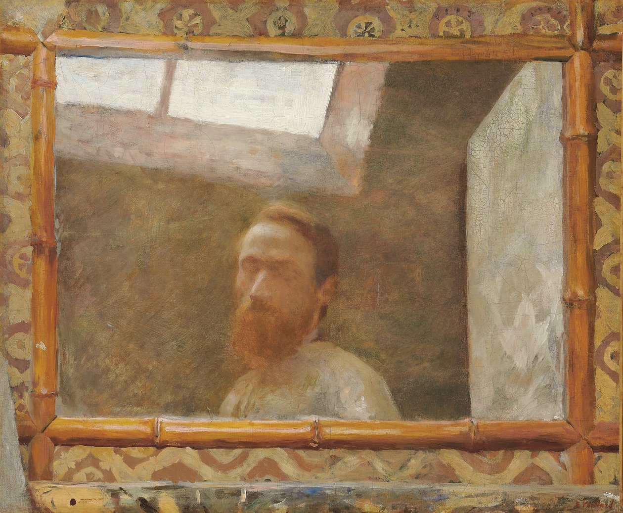 Autoportrét s bambusovým zrcadlem; Autoportrét s bambusovým zrcadlem, kolem roku 1890 od Edouard Vuillard