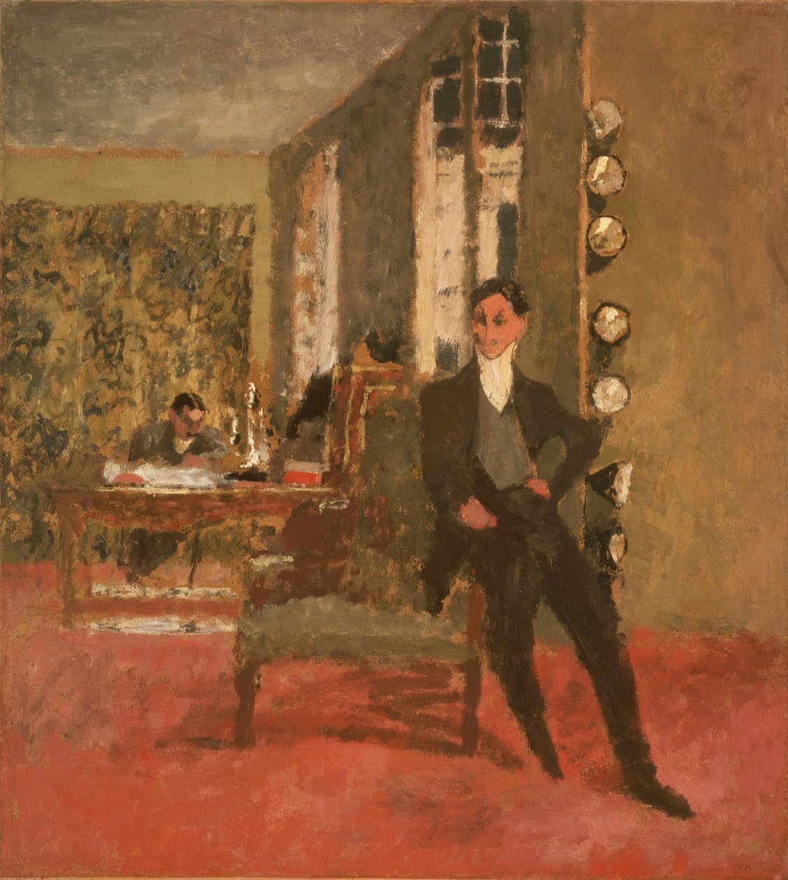 Obchodníci s uměním (bratři Bernheim-Jeuneovi) 1908 (olej na desce, přichyceno na plátně) od Edouard Vuillard