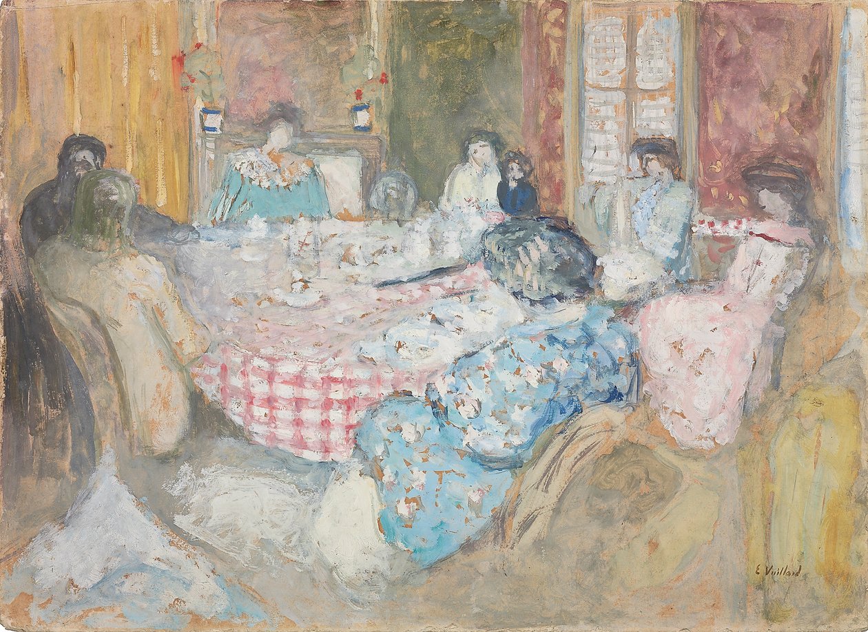 Kostkovaný ubrus; Kostkovaný ubrus, 1910 od Edouard Vuillard