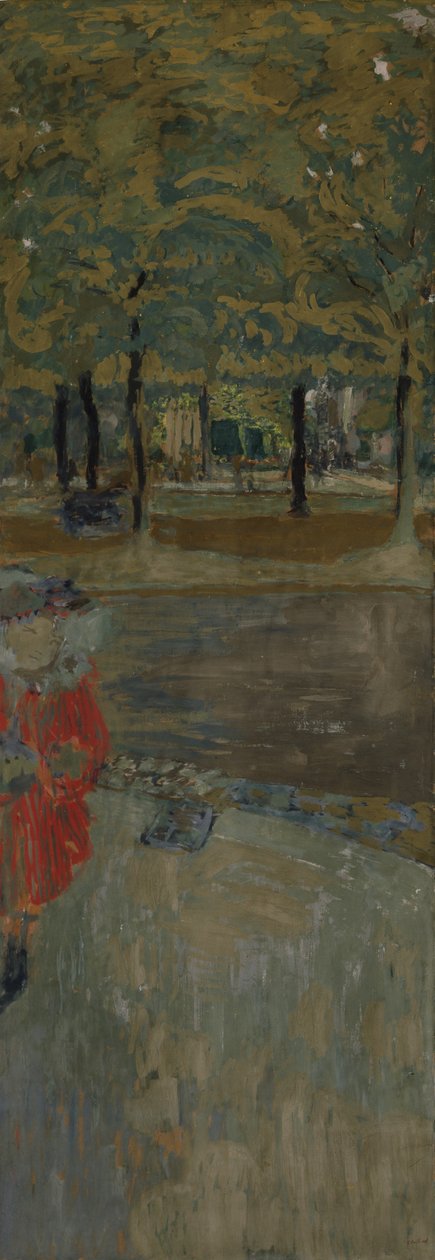 Zahrada La Muette v Passy, ​​​​Paříž, kolem 1906-1907 (stemper na papíře na plátně) od Edouard Vuillard
