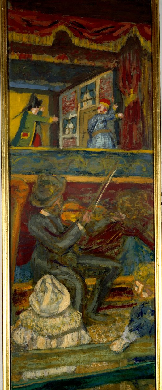 Divadlo Guignol Houslista a loutkové divadlo (detail) 20. století (olej na plátně) od Edouard Vuillard