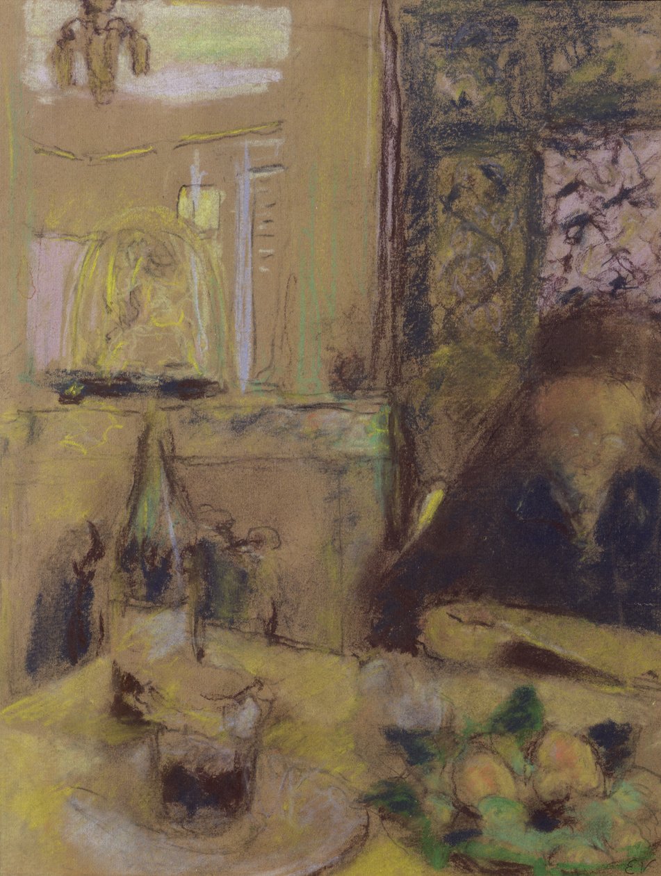 Čtení matky umělce (pastel) od Edouard Vuillard