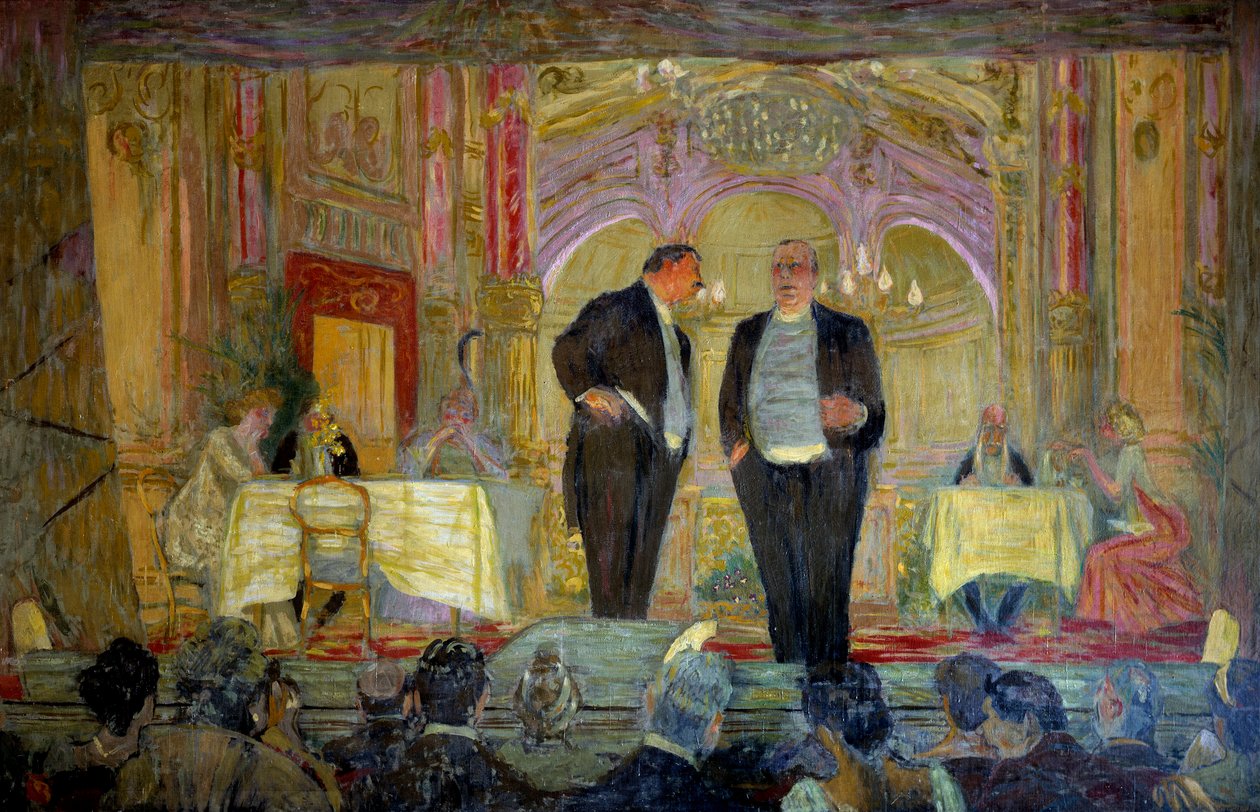Malá kavárna, 20. století. Paříž, komedie z Champs Elysees od Edouard Vuillard