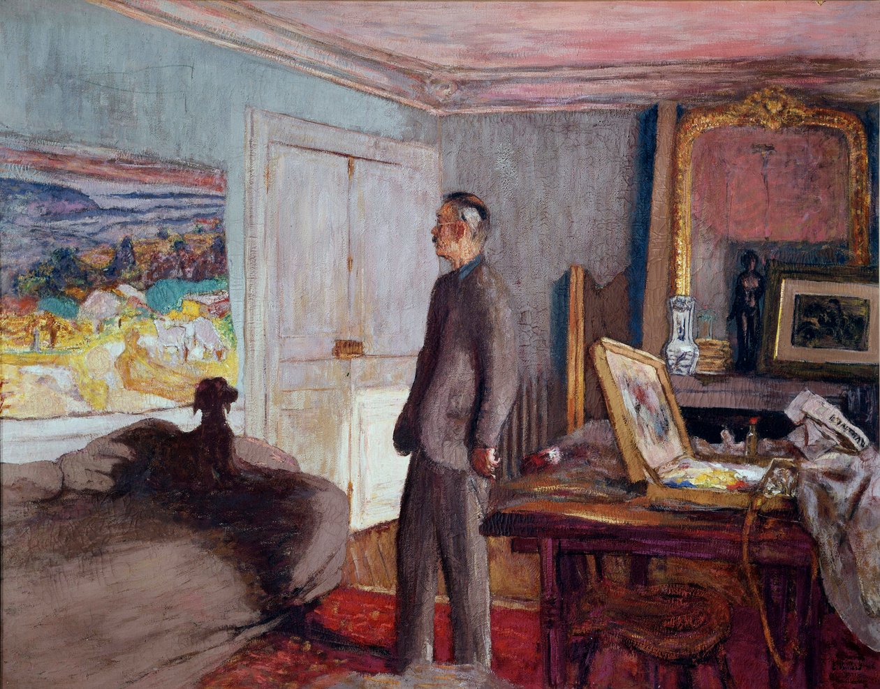 Malíř Pierre Bonnard (1867-1947) doma (olej na plátně) od Edouard Vuillard