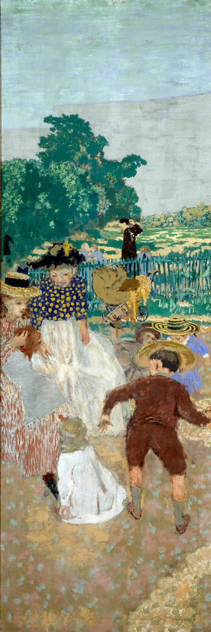 Veřejné zahrady: Ošetřovatelé (vlevo) (detail triptychu) od Edouard Vuillard
