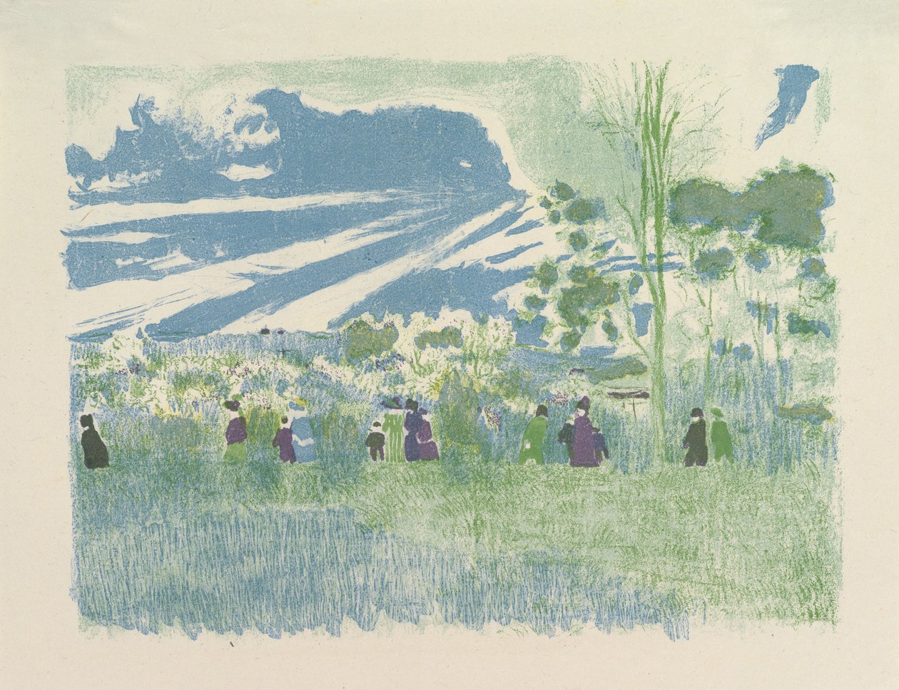 À Travers Champs (Across the Fields), ze série Krajiny a interiéry od Edouard Vuillard