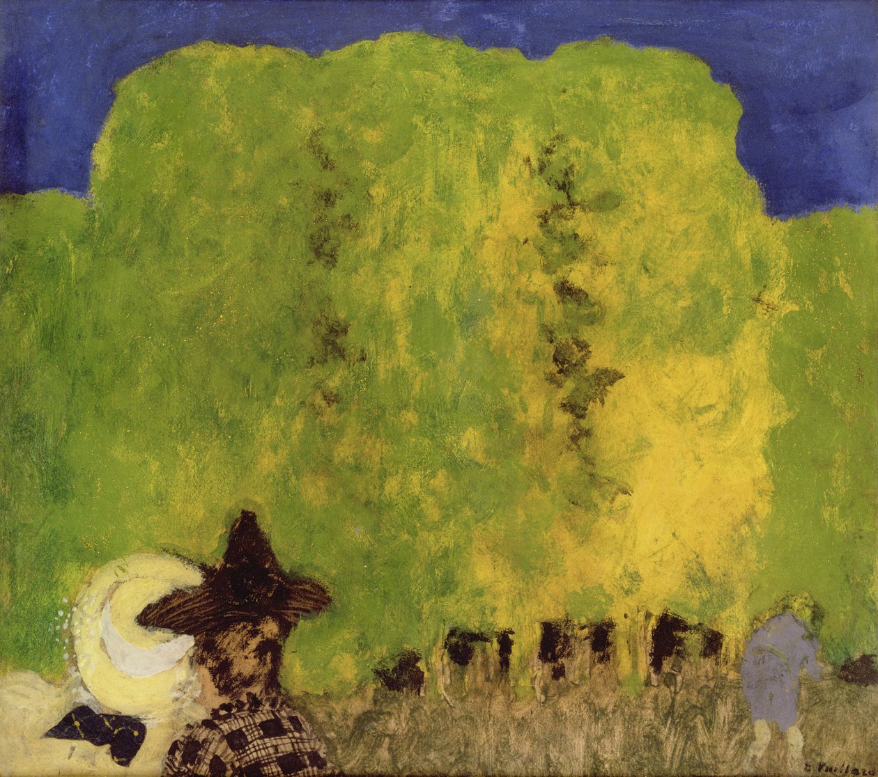 Dvě ženy v krajině, 1895 (olej na papíře) od Edouard Vuillard