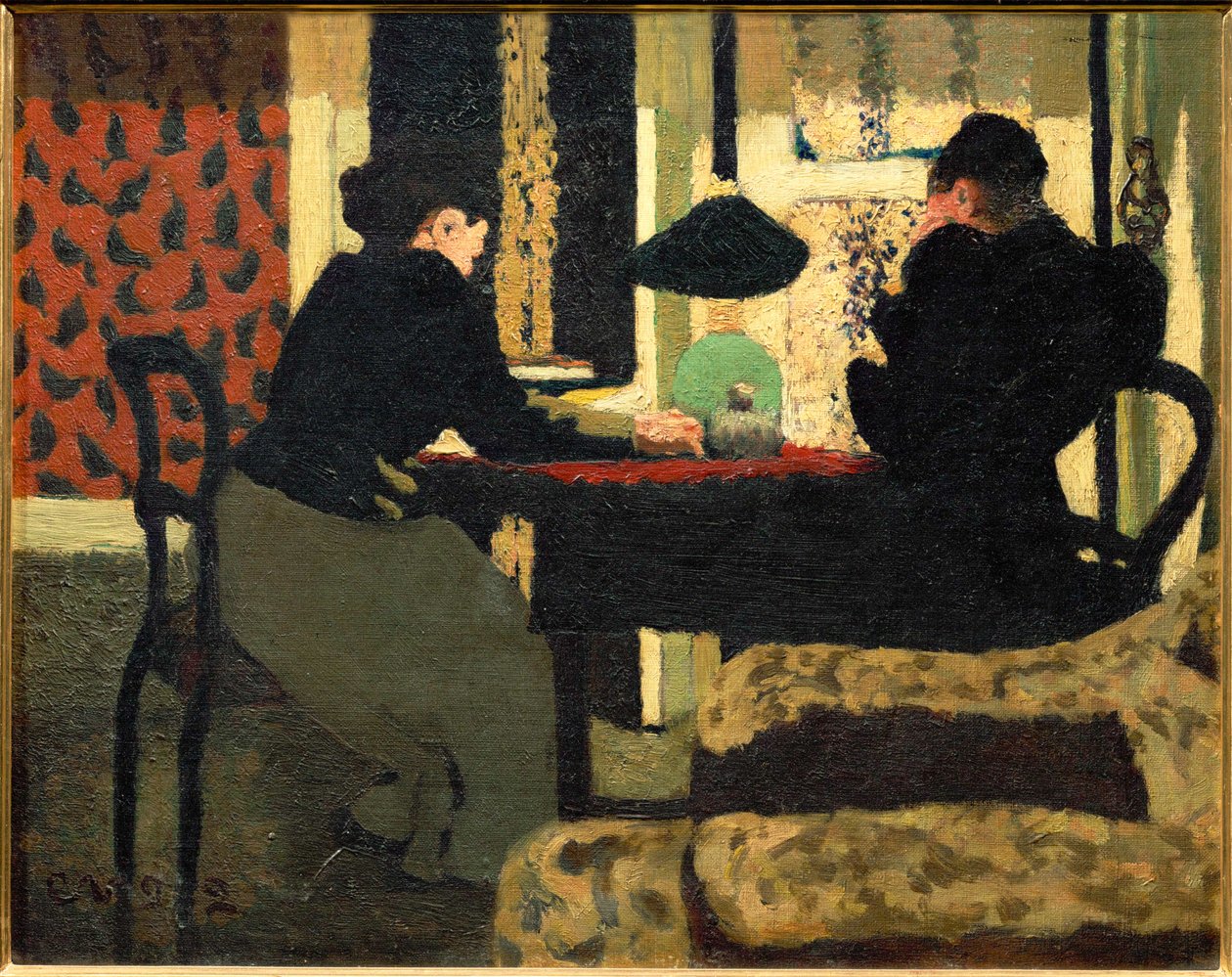 Dvě ženy pod lampou (malba na plátně) od Edouard Vuillard