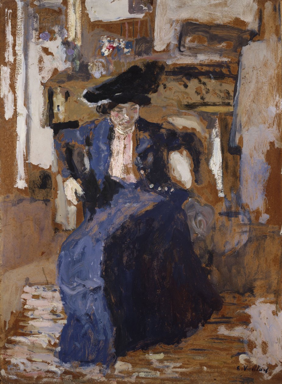 Žena v modrém od Edouard Vuillard