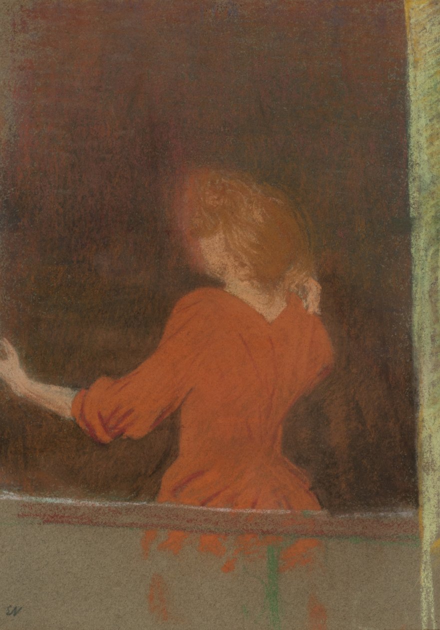 Žena v červeném, kolem 1890-91 (pastel na kartonu) od Edouard Vuillard