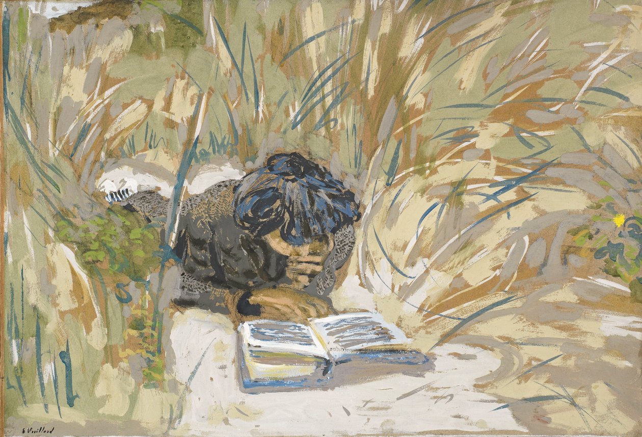Žena čtoucí, cca 1909 (psinka na papíře) od Edouard Vuillard