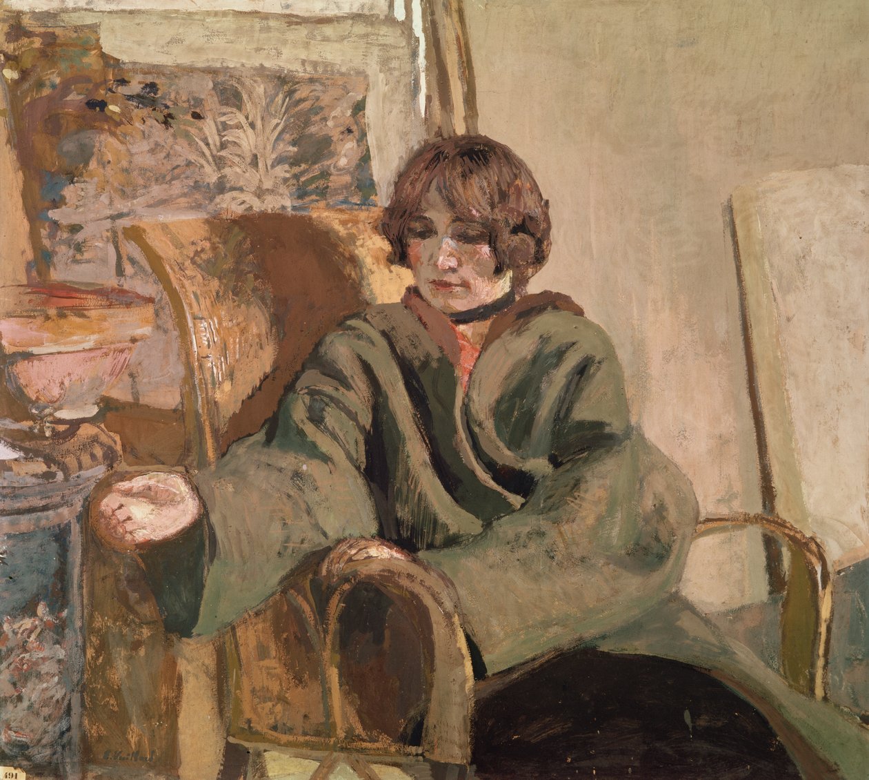 Žena sedící u kamen od Edouard Vuillard