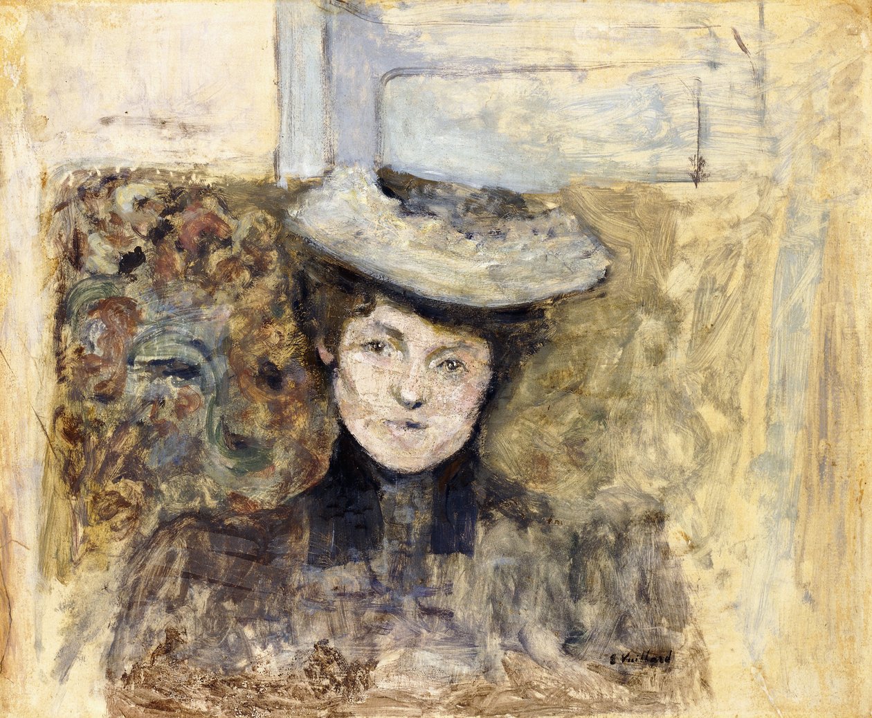 Žena se síťovaným kloboukem; Žena v tylovém klobouku, kolem 1901-03 od Edouard Vuillard