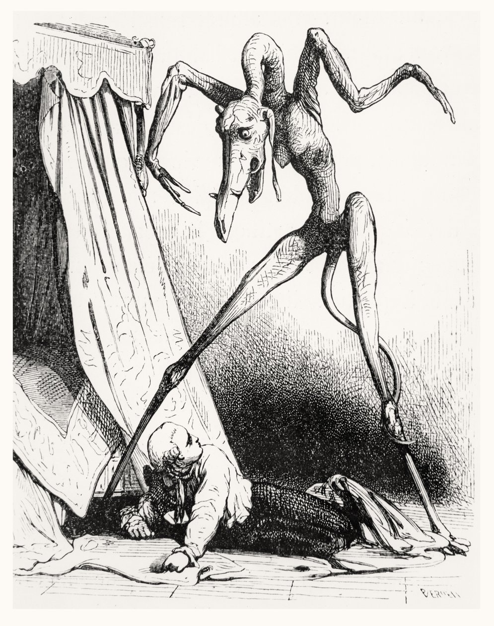 Ilustrace pro Zamilovaný ďábel, 1845 od Edouard de Beaumont
