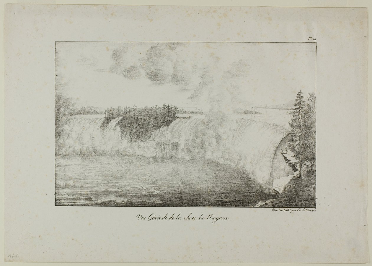 Pohled na Niagarské vodopády od Edouard de Montule