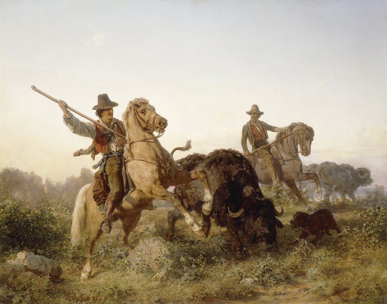 Herding Water Buffalo, 1862 od Edouard van den Bosch