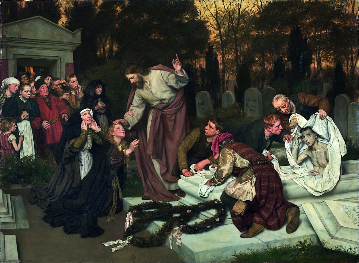 Vzkříšení Lazara od Eduard Karl Franz von Gebhardt