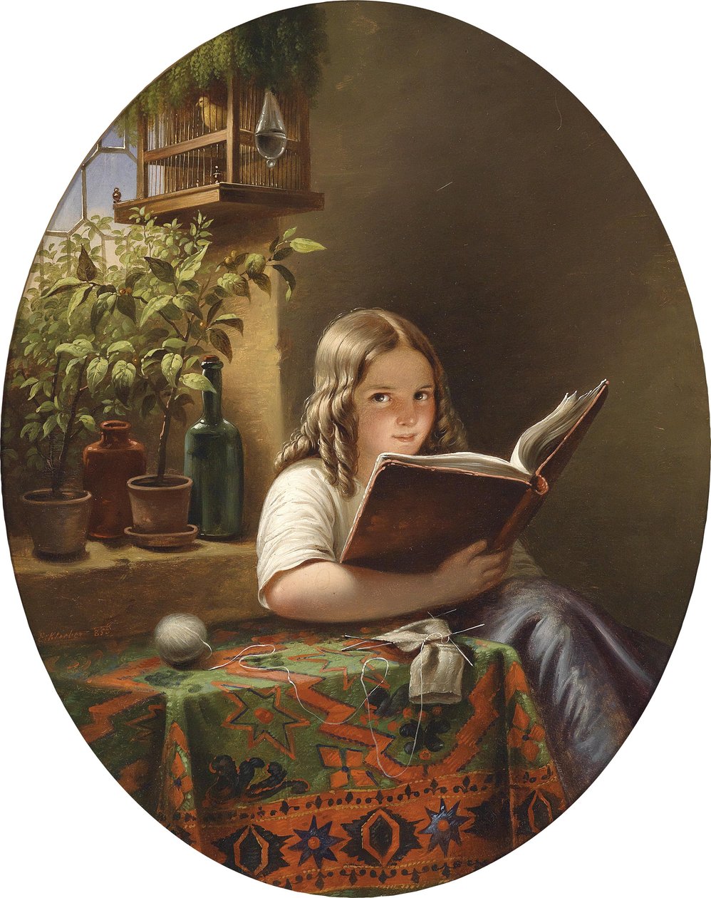 Čtení dívka od Eduard Klieber