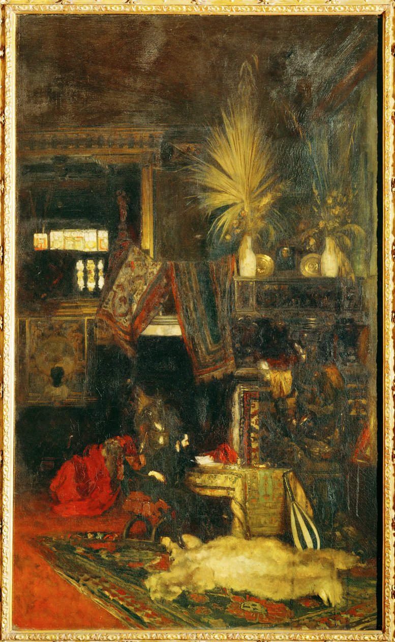 Malíř Hans Makart ve svém ateliéru ... (malba na plátně) od Eduard Charlemont