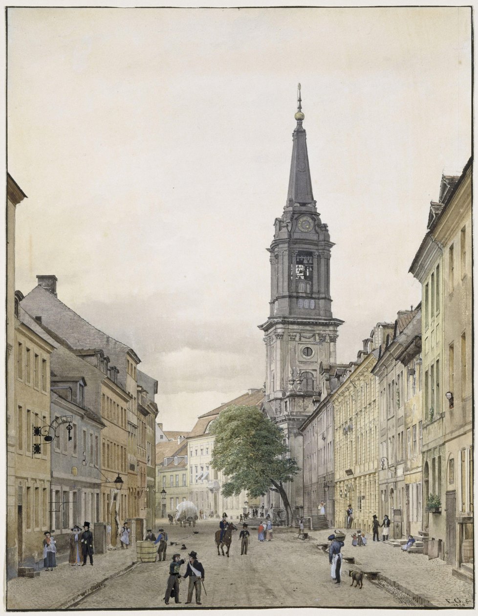 Klosterstraße s farním kostelem v Berlíně od Eduard Gaertner