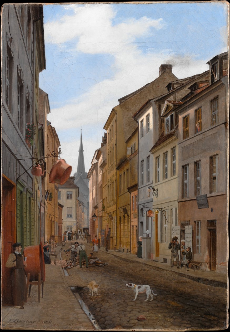 Parochialstrasse v Berlíně od Eduard Gaertner