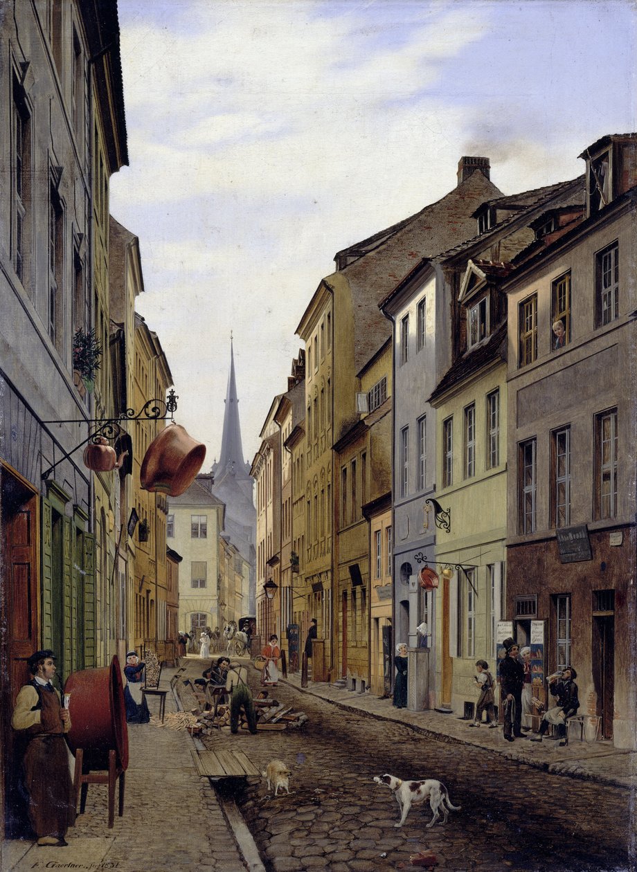Parochialstraße v Berlíně od Eduard Gaertner