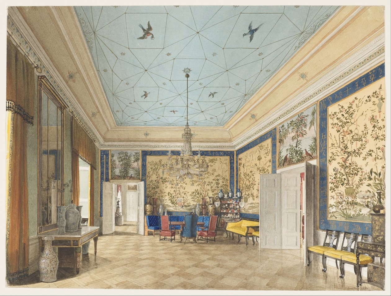 Čínský pokoj v Královském paláci, Berlín od Eduard Gaertner