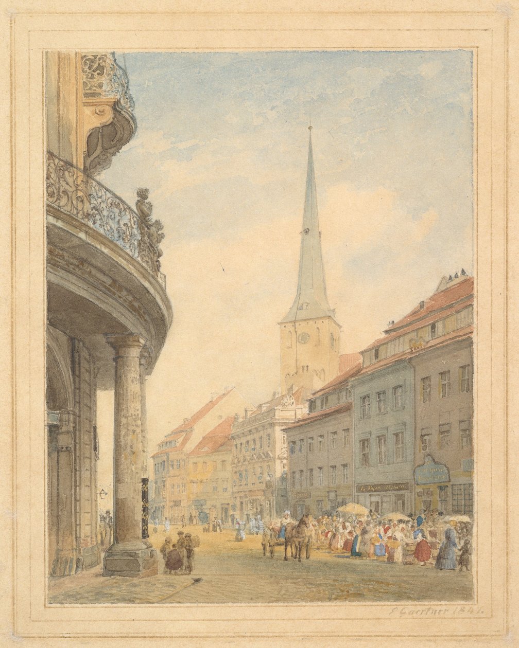 Pohled na Berlín s palácem Ephraim vlevo od Eduard Gaertner