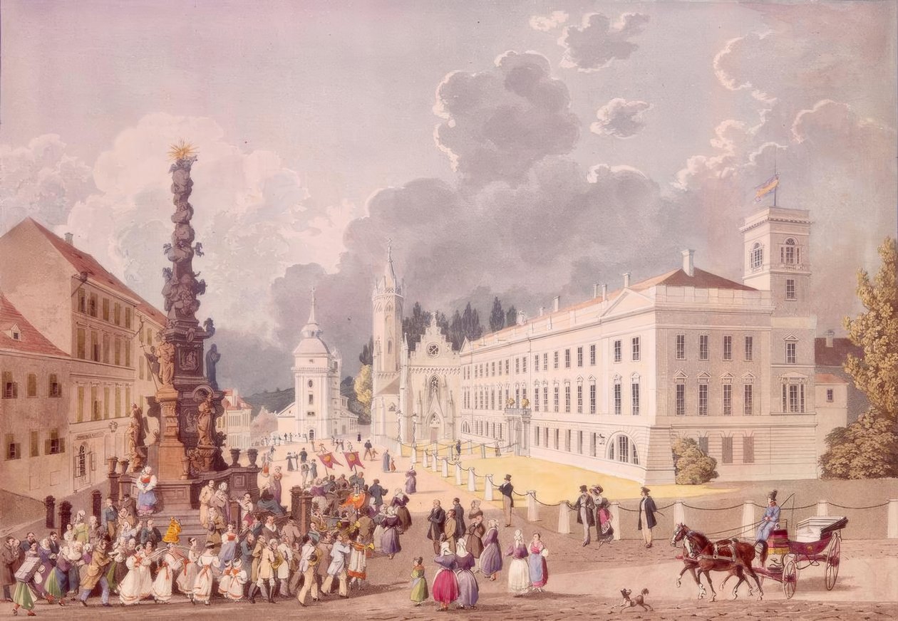 Hochfürstl. Palác na náměstí Schlossplatz od Eduard Gurk
