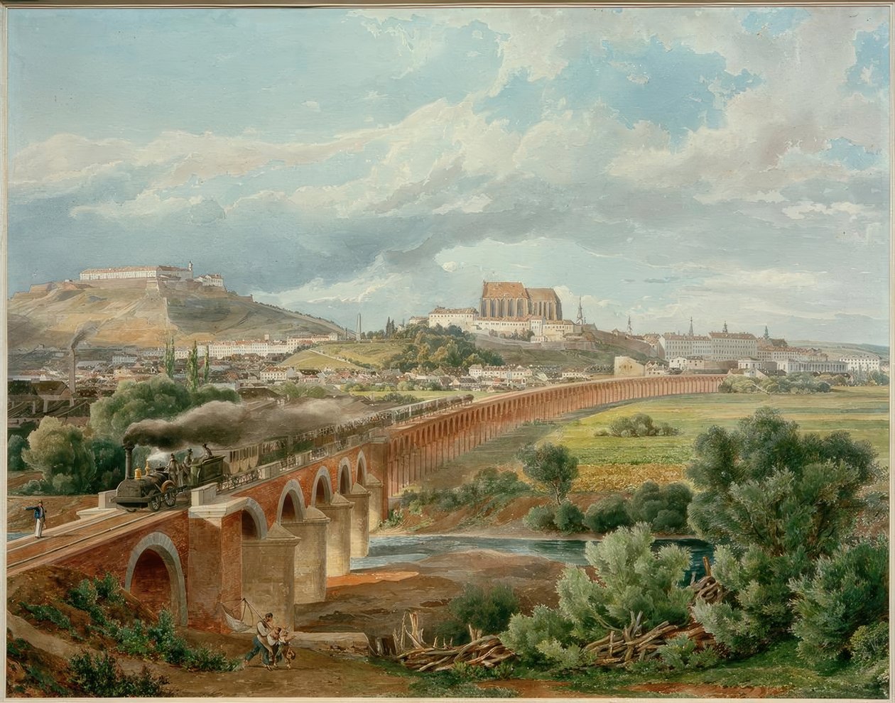 Železniční viadukt (viadukt brněnské větve Severní dráhy císaře Ferdinanda). od Eduard Gurk