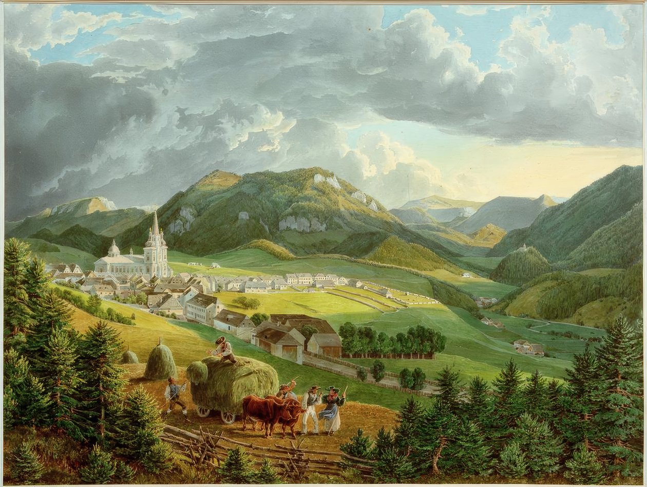 Mariazell z Bürgeralpe od Eduard Gurk