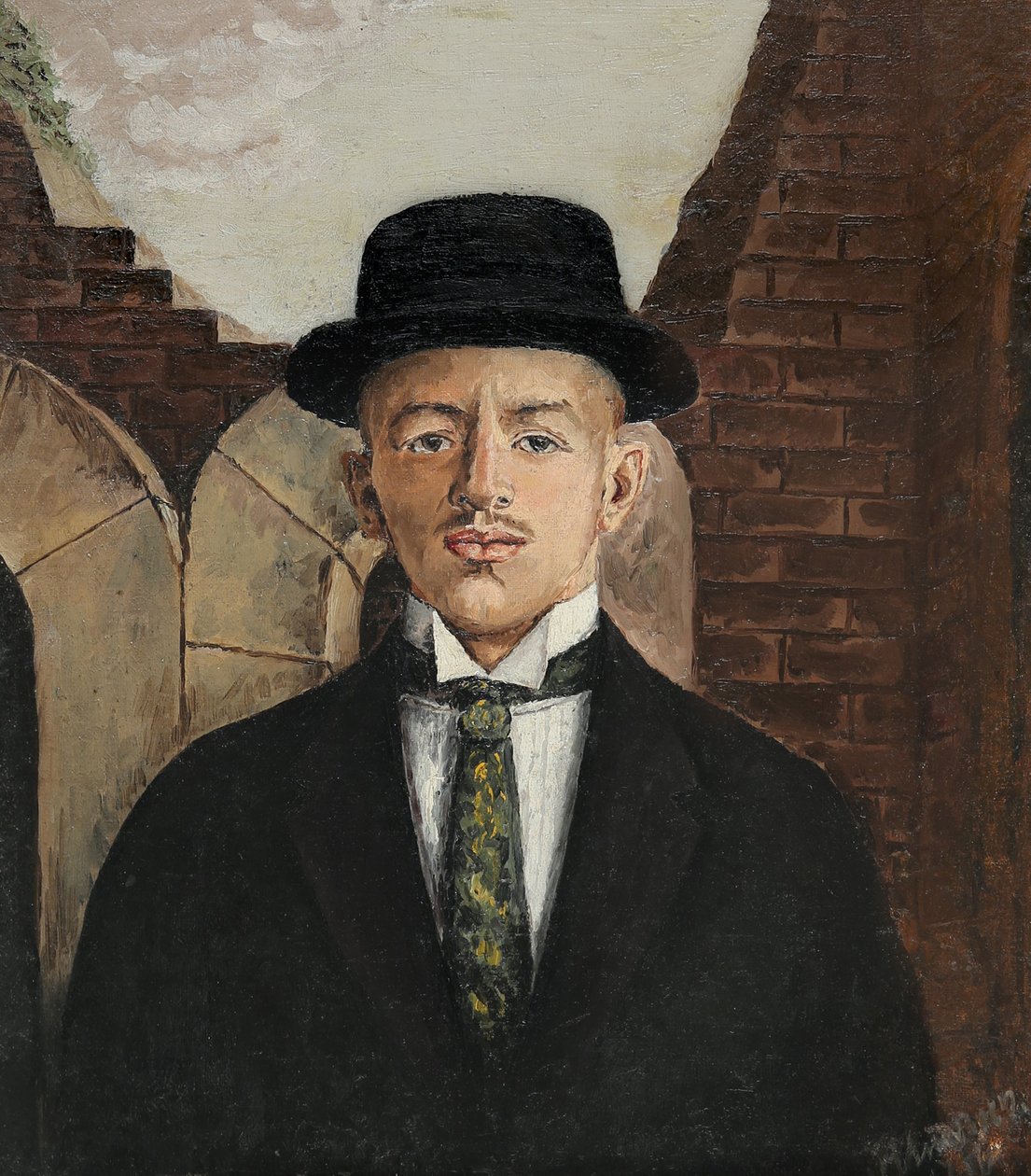 Portrét básníka Vasilije Kamenského 1884-1961 v cylindru, 1917 od Eduard Gustavovich Shiman