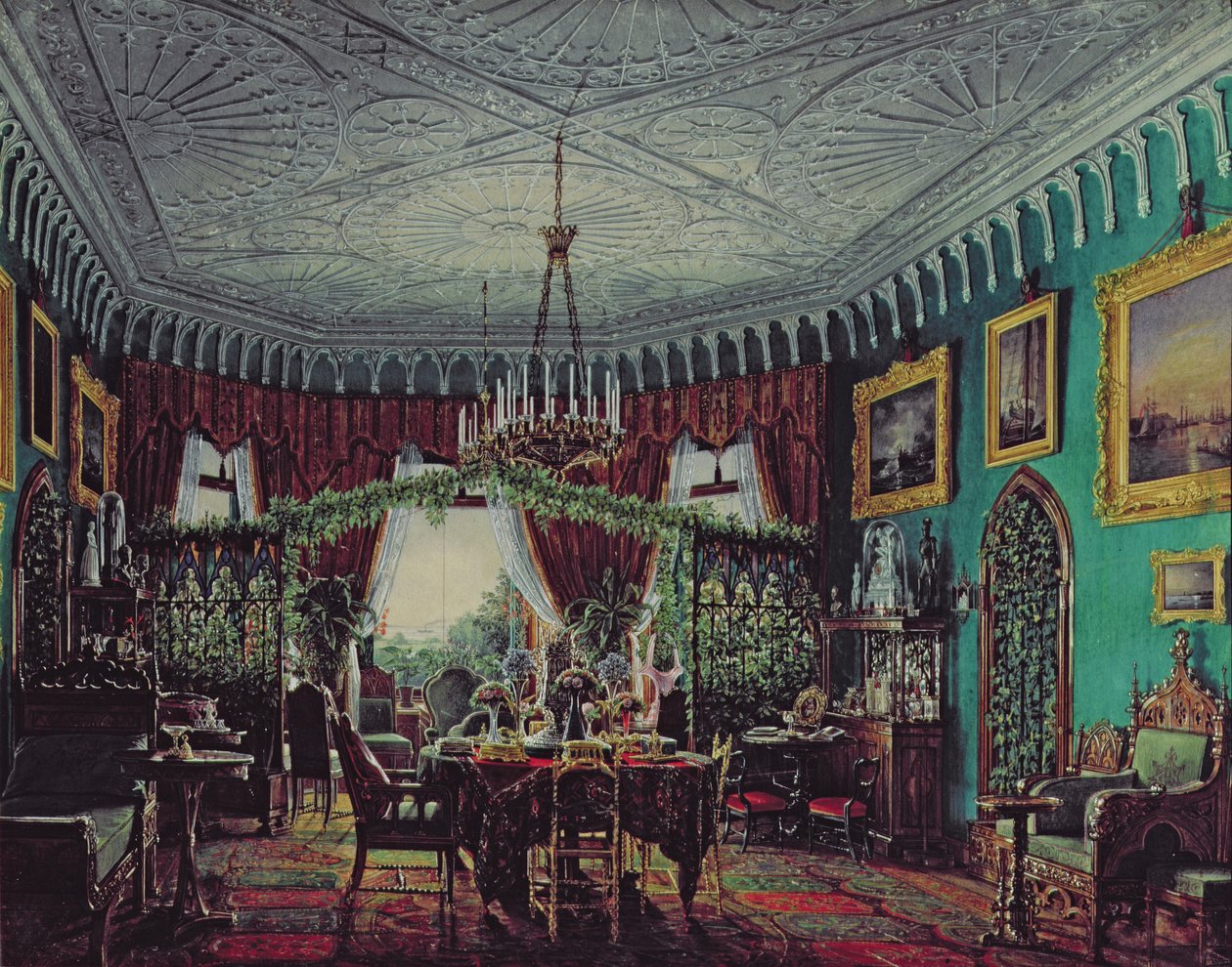Přijímací pokoj císařovny Alexandry Fjodorovny (1798-1860) 50. léta 19. století od Eduard Hau