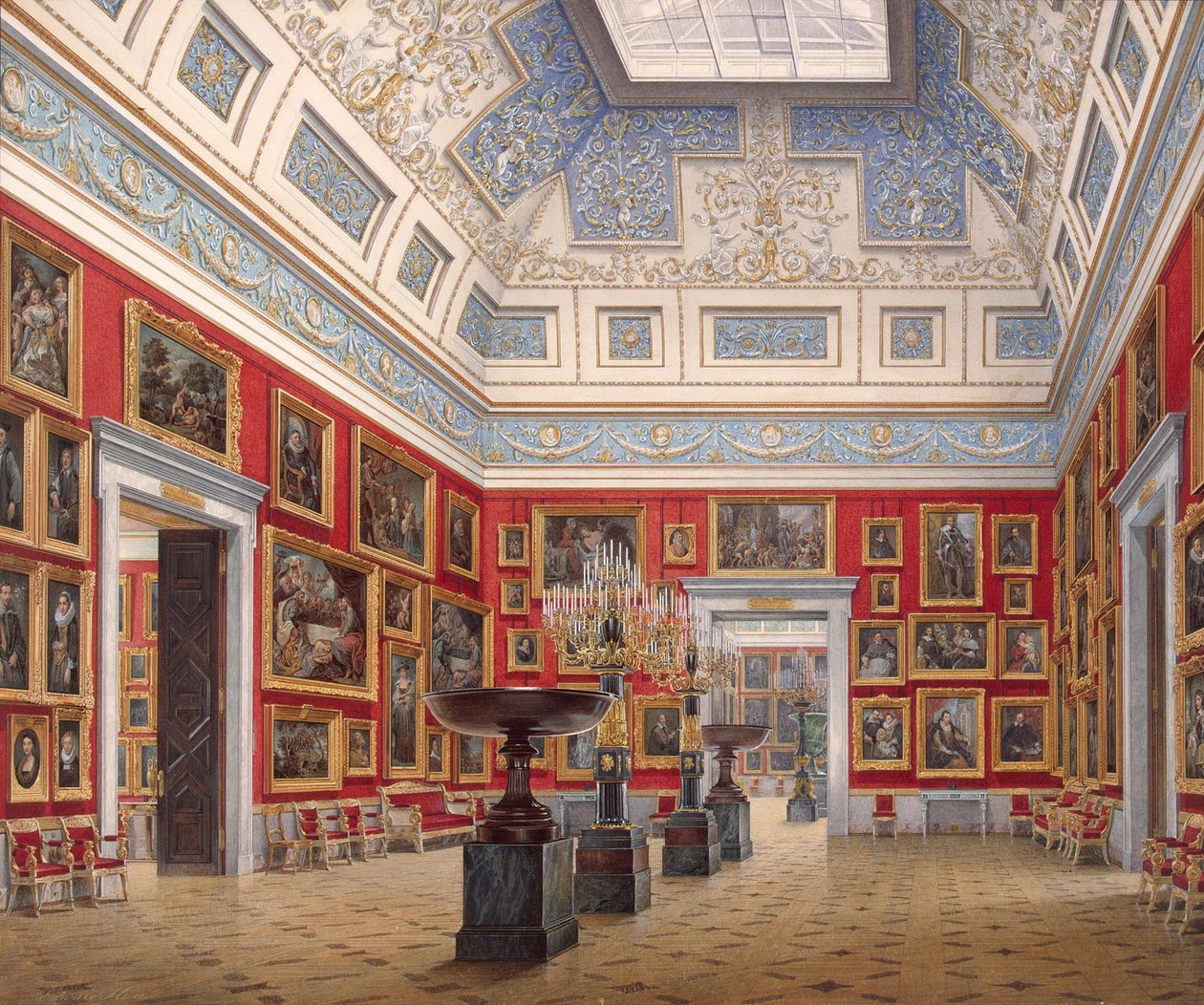 Interiéry Nové Ermitáže. Pokoj vlámské malby, 1854 od Eduard Hau