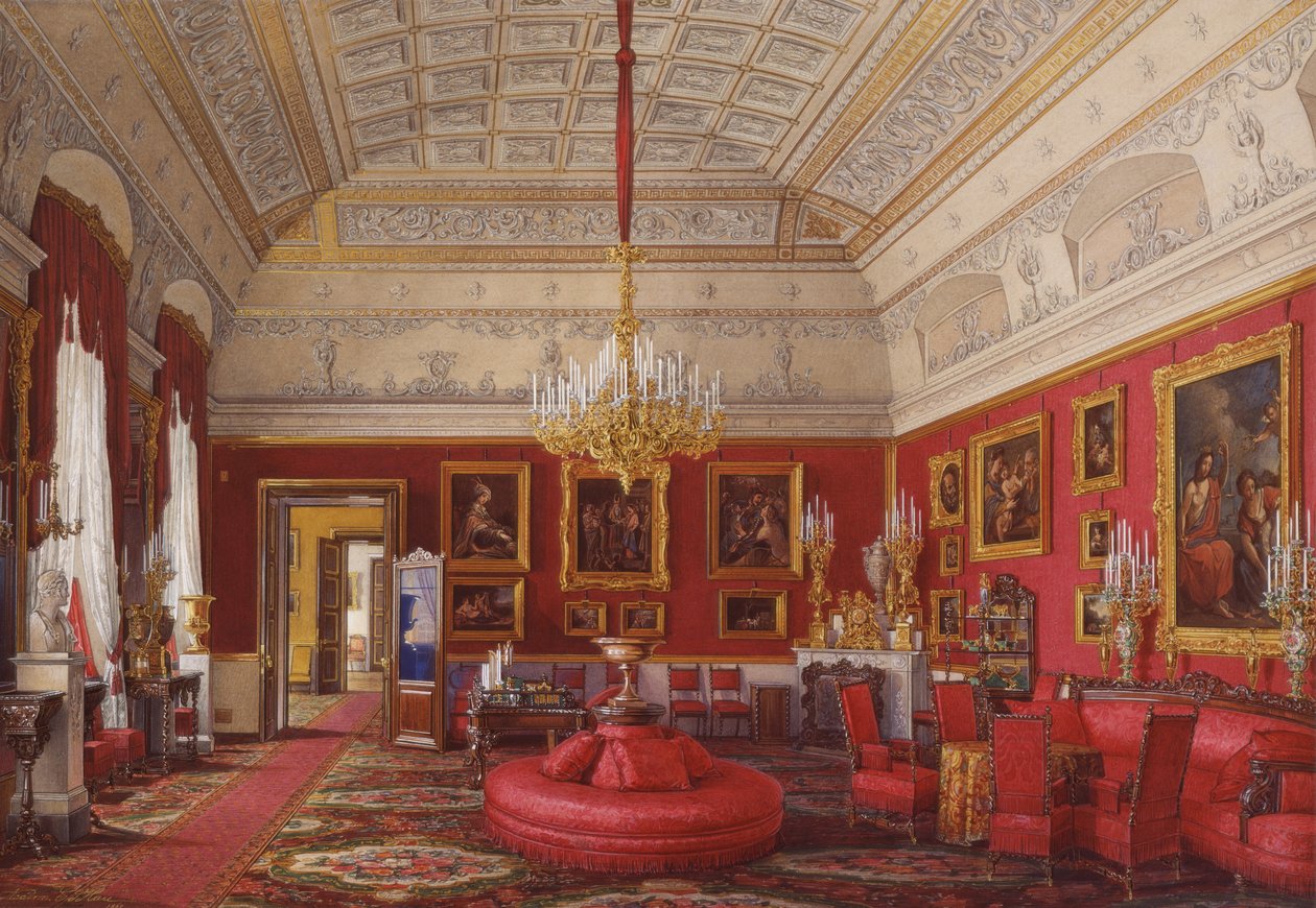 Interiéry Zimního paláce. První rezervovaný byt. Velká studie velkokněžny Marie Nikolajevny, 1867 od Eduard Hau