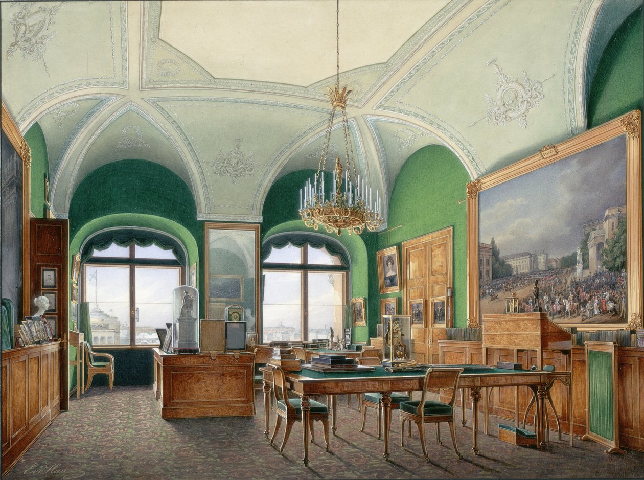 Interiéry Zimního paláce. Velká studie císaře Mikuláše I., 60. léta 19. století od Eduard Hau