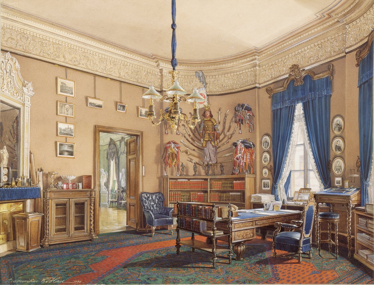 Interiéry Zimního paláce. Studie korunního prince Nikolaje Alexandroviče, 1865 od Eduard Hau
