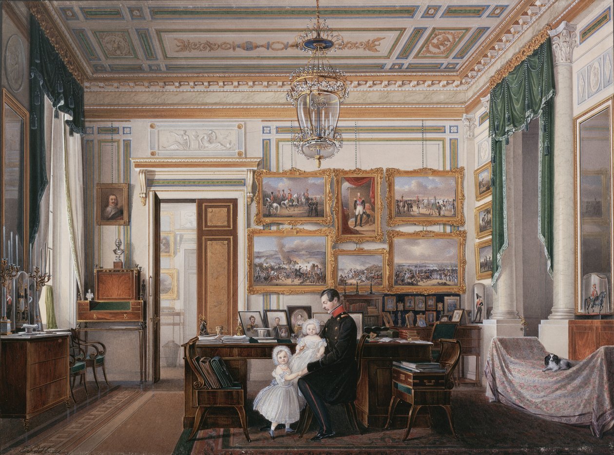 Interiéry Zimního paláce. Studie císaře Alexandra II., 50. léta 19. století od Eduard Hau