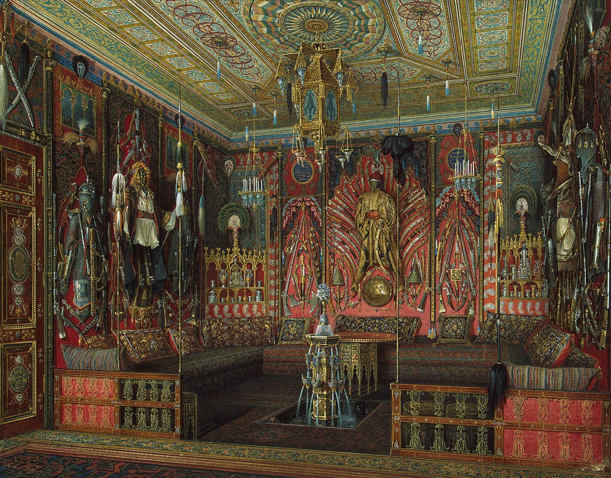 Turecký pokoj v Kateřinském paláci v Carskoje Selo, polovina 19. století. od Eduard Hau